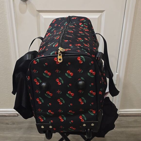 Juicy Couture Heart Cherries Travel Rolling Duffel Bag - Picture 7 of 14